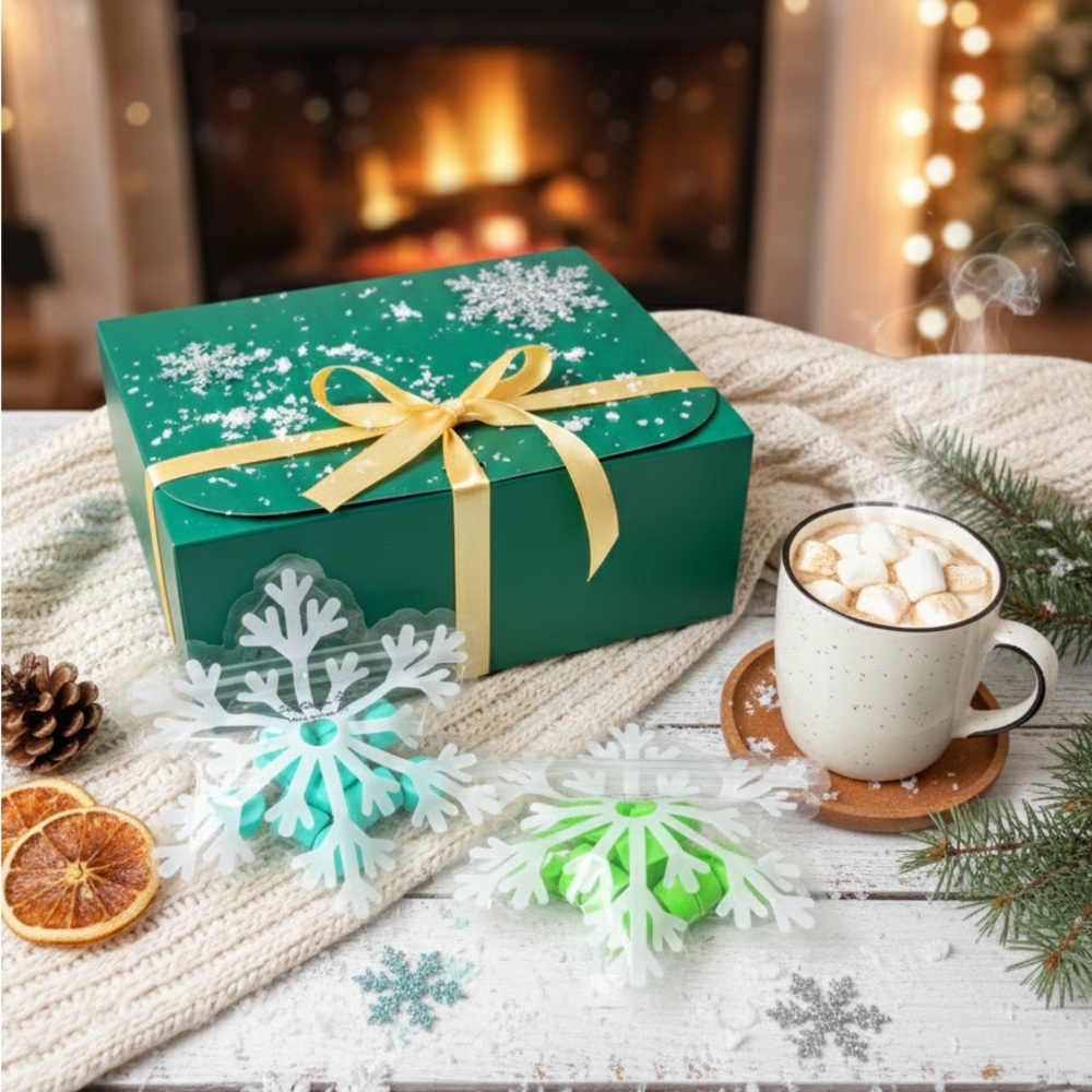 Candle MAKERS GIFT Color Dye Set 224 Pieces Festive Green Box & Snowflake Decor